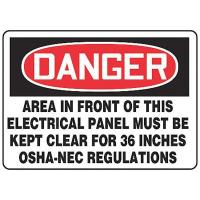 8UUE3 Danger Sign, 7 x 10In, R and BK/WHT, AL, ENG