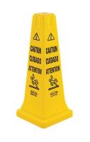 8N634 Safety Cone, Mulit-Lingual, Yellow, 26 In