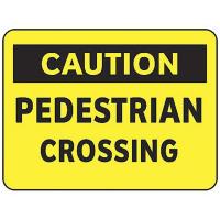 8UP73 Caution Sign, 10 x 14In, BK/YEL, POL THN