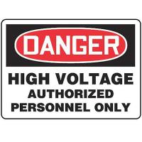 8N867 Danger Sign, 10 x 14In, R and BK/WHT, ENG