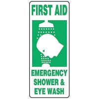 8PA05 First Aid Sign, 17 x 7In, GRN/WHT, AL, ENG