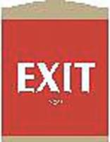 8AU35 Exit Sign, 9-1/8 x 7In, WHT/Burgundy, PLSTC