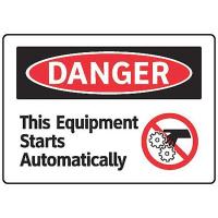 8WRR8 Danger Sign, 7 x 10In, R and BK/WHT, ENG