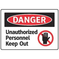 8NAP2 Danger Sign, 7 x 10In, R and BK/WHT, ENG