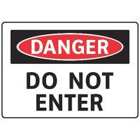 8YDA7 Danger Sign, 7 x 10In, R and BK/WHT, ENG