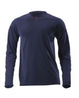 8TMC6 Long Slv T-Shirt, XXXL, Navy Blue, Microban