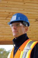 8NCC6 Hard Hat, FrtBrim, Slotted, 6PinLk, Blue