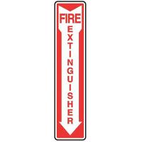 9DMY2 Fire Extinguisher Sign, 18 x 4In, WHT/R