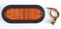 8NE46 Warning Light, Oval, Flashing LED, Amber