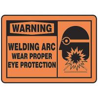 8XD10 Warning Sign, 10 x 14In, BK/ORN, AL, ENG