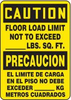 8NEP1 Caution Sign, 14 x 10In, BK/YEL, Bilingual