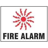 9PXX6 Fire Alarm Sign, 7 x 10In, R and BK/WHT