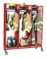 8NL19 Turnout Gear Rack, Mobile, 3 Compartment