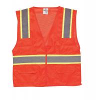 8G339 High Visibility Vest, Class 2, M, Orange