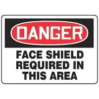 8YAZ0 Danger Sign, 10 x 14In, R and BK/WHT, PLSTC