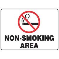 8NLD3 No Smoking Sign, 10 x 14In, R and BK/WHT