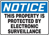 8NLF3 Notice Security Sign, 10 x 14In, PLSTC, ENG