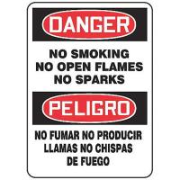 9K250 Danger No Smoking Sign, 14 x 10In, Text