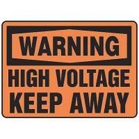 9UC93 Warning Sign, 7 x 10In, BK/ORN, ENG, Text, HV