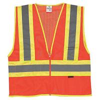 8U682 High Visibility Vest, Class 2, XL, Orange