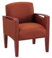 9TET2 Guest Chair, Natural Finish, Crimson