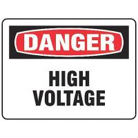 8PDT0 Danger Sign, 10 x 14In, R and BK/WHT, HV, HV