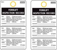 8PEM3 Forklift Inspection Tag, Blk/Wht, Pk 25