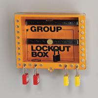 8PET1 Group Lockout Box, 27 Locks Max, Yellow