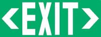8PG85 Exit Sign, 10 x 27In, Glow/GRN, Exit, ENG