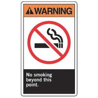 9CHJ8 Warning No Smoking Sign, 10 x 7In, AL, ENG