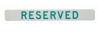 8R618 Parking Sign, 2-1/2 x 20In, GRN/WHT, Text