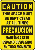 8NEN6 Caution Sign, 14 x 10In, BK/YEL, Bilingual