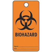 8RF31 Biohazard Tags, PK 25