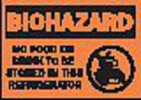 8RHJ6 Biohazard Sign, 7 x 10In, Vinyl, MAG, SURF