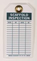 8RJ77 Scaffold Inspection Tag, Grn/Wht, Met, PK10