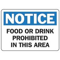 8RKF5 Notice Sign, 7 x 10In, BL and BK/WHT, PLSTC