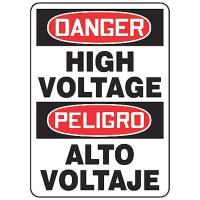 9K850 Danger Sign, 14 x 10In, R and BK/WHT, AL, HV