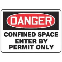 8RLH4 Danger Sign, 10 x 14In, R and BK/WHT, PLSTC