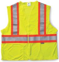 8DY41 High Visibility Vest, Class 2, XL, Lime