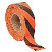 8RP97 Flagging Tape, Orange Glo/Black, 150 ft