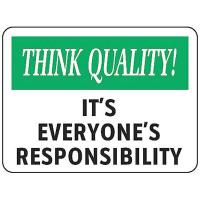 9NU38 Quality Control Sign, 7 x 10In, ENG, Text