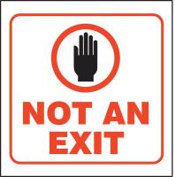 8EK54 No Exit Sign, 6 x 8-1/2In, R and BK/WHT, PS