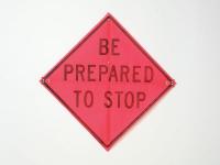 8TJK3 Stop Sign, 36 x 36In, BK/R-ORN FLUOR, Text
