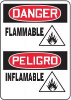 8MY47 Danger Sign, 14 x 10In, R and BK/WHT, SURF