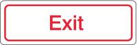 6JKW9 Exit Sign, 3 x 9In, R/WHT, ACRYL, Exit, ENG