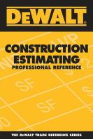 8TU32 DEWALT Construction Estimating Prof Ref