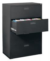 8TW50 Lateral File Cabinet, 4 Drawers, Black