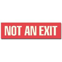 8TWU8 Exit Sign, 6 x 1-1/2In, WHT/R, Not An Exit