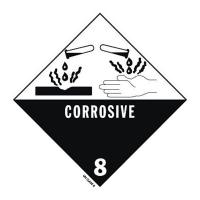 8EZ69 DOT Label, 4 In. H, Corrosive, 4 In. W, PK25