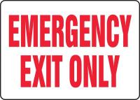 8UHL8 Emergency Exit Fire Sign, 10 x 14In, R/WHT